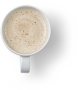 aerial view of a hot cup of latte